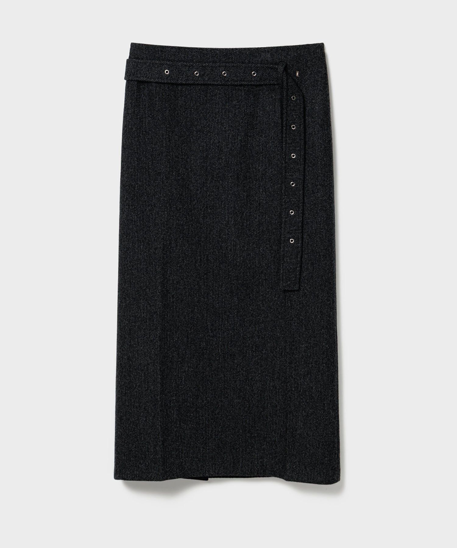 Belted Maxi Wool Skirt
