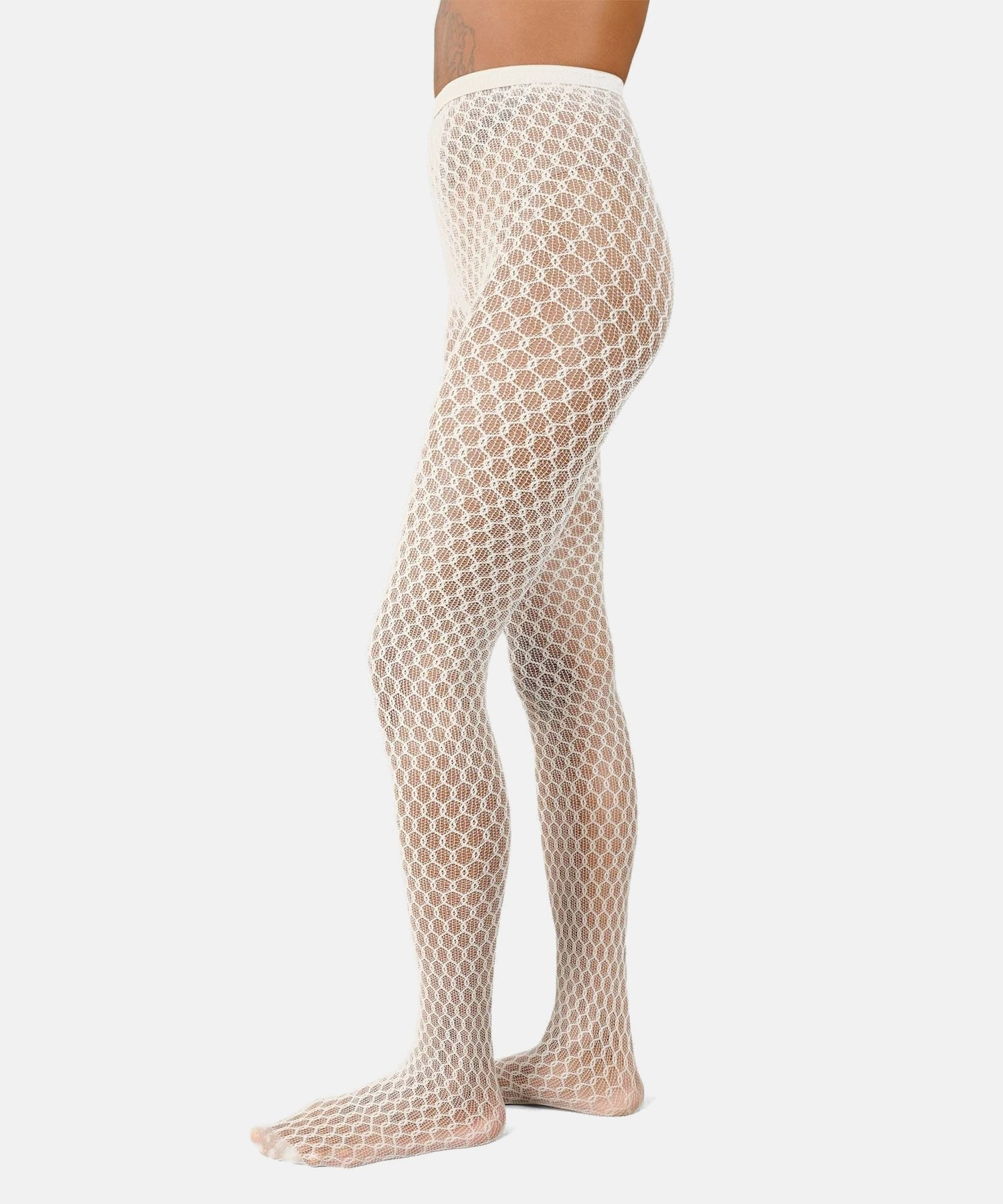 Laura Net Tights Oyster Grey
