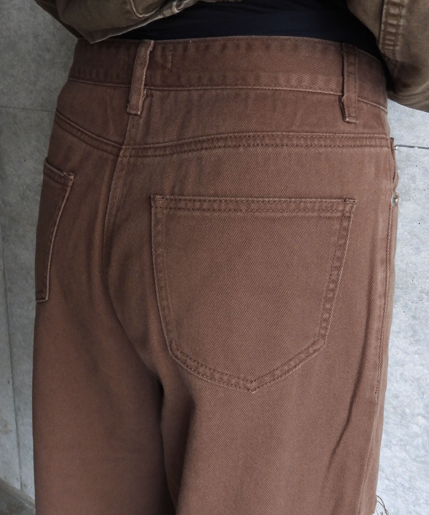 FRAYED PANEL WIDE PANTS