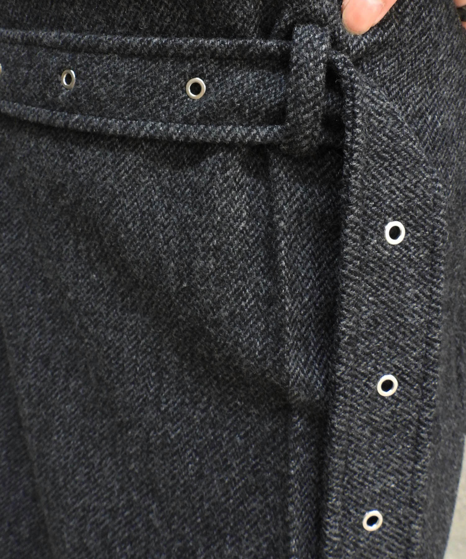 Belted Maxi Wool Skirt