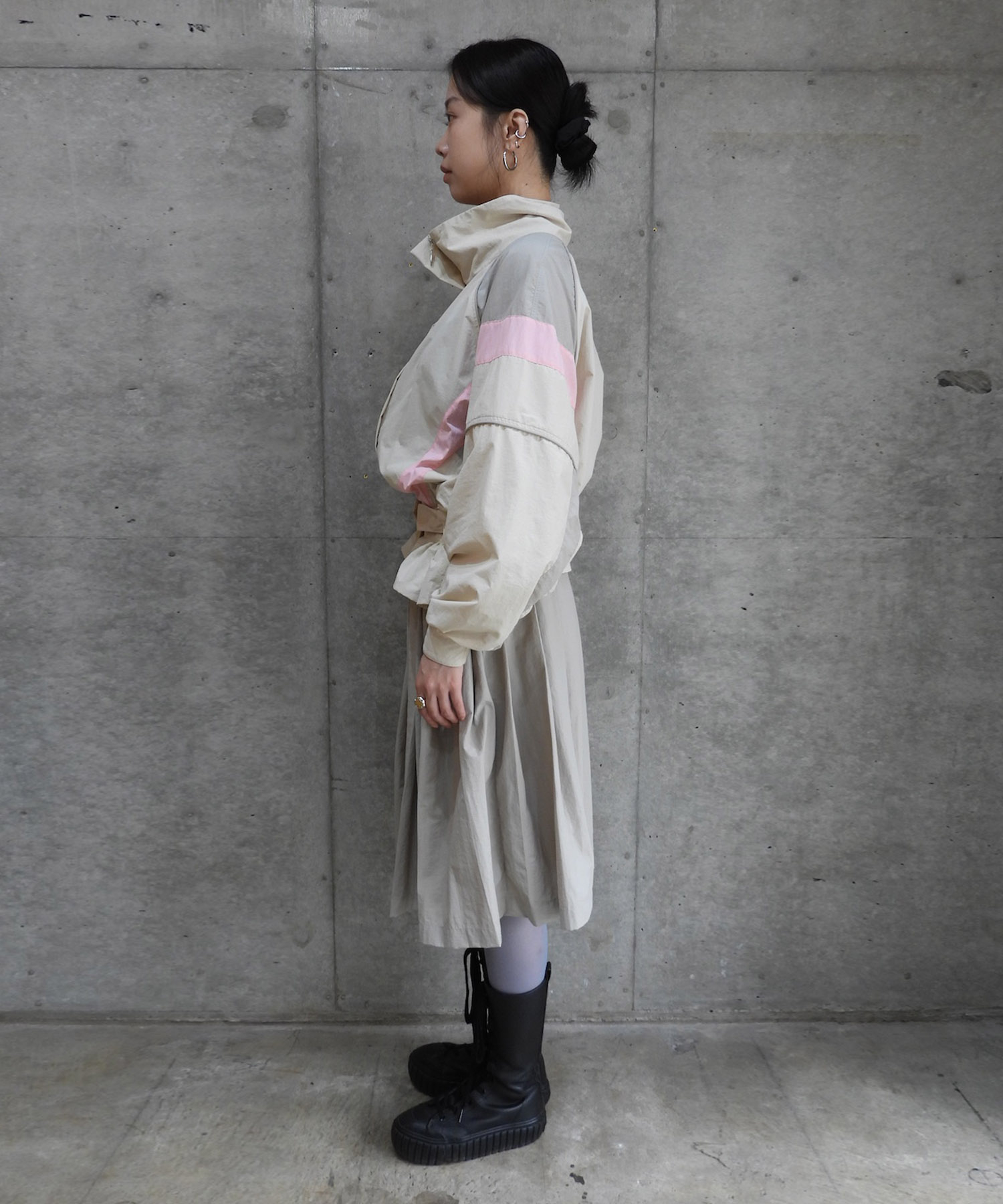 BEIGE WINDBREAKER DRESS