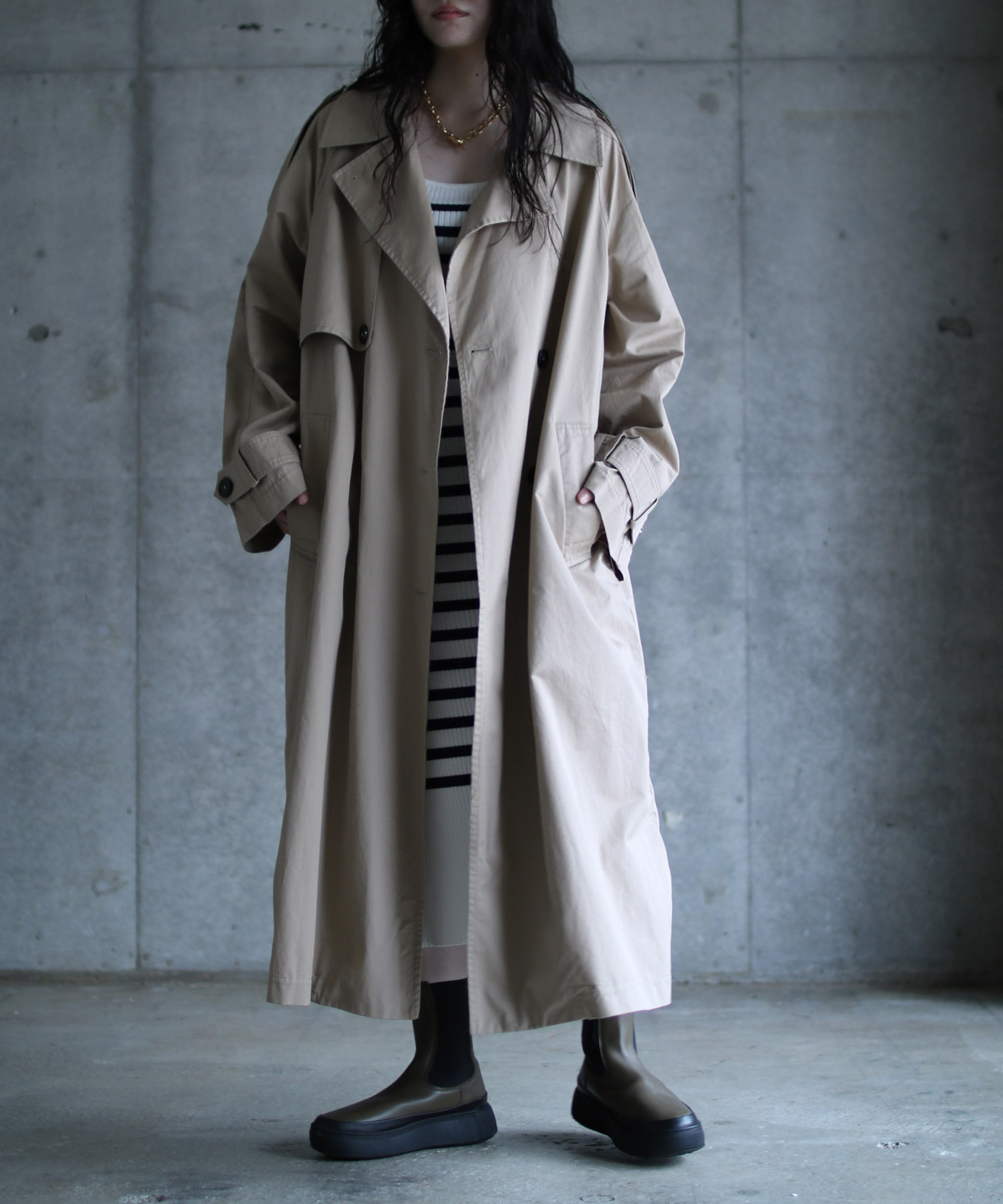 Maxi trench coat