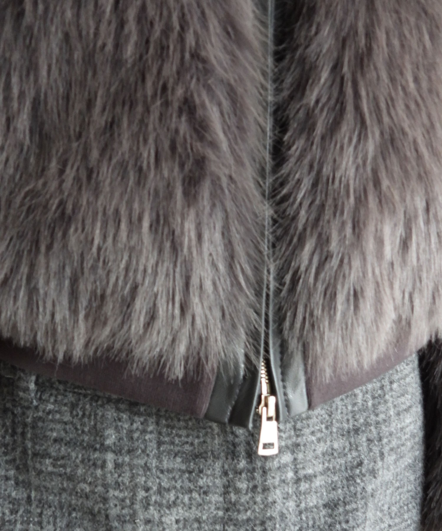 NEW FUR ZIP-UP JACKET