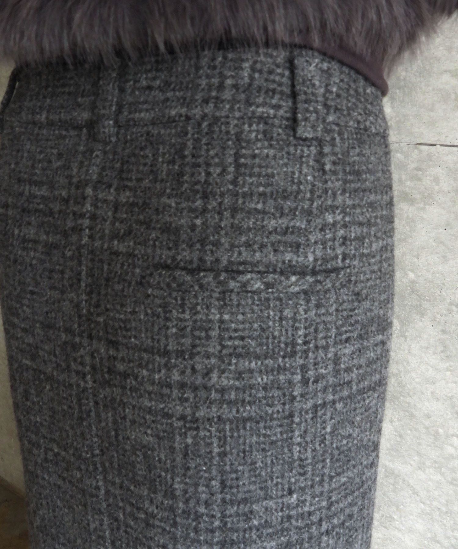 WOOL CHECK LONG SKIRT