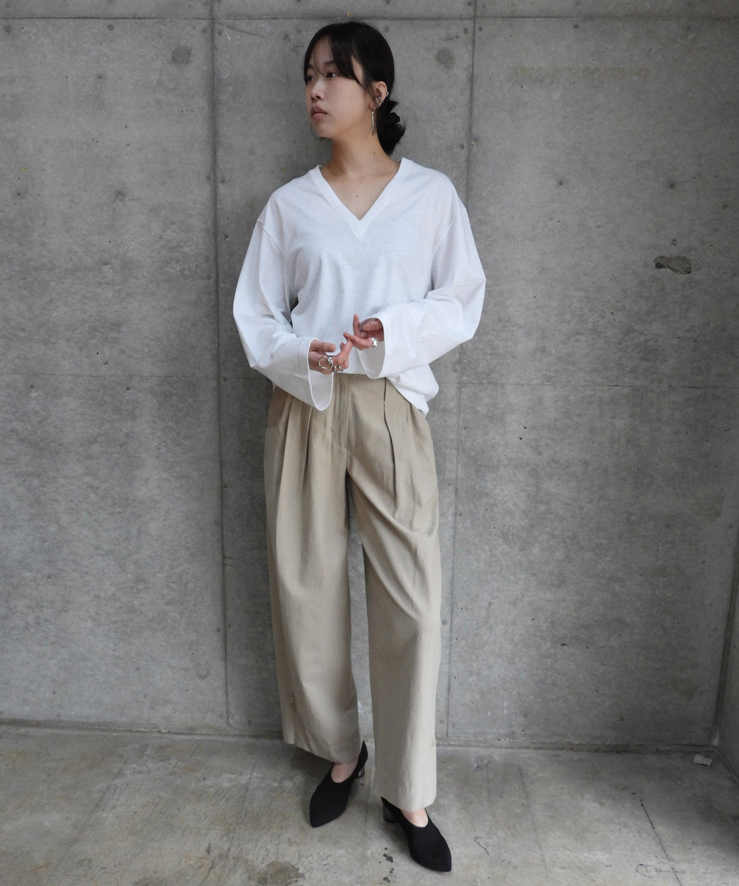 V-neck Long Sleeve Tee