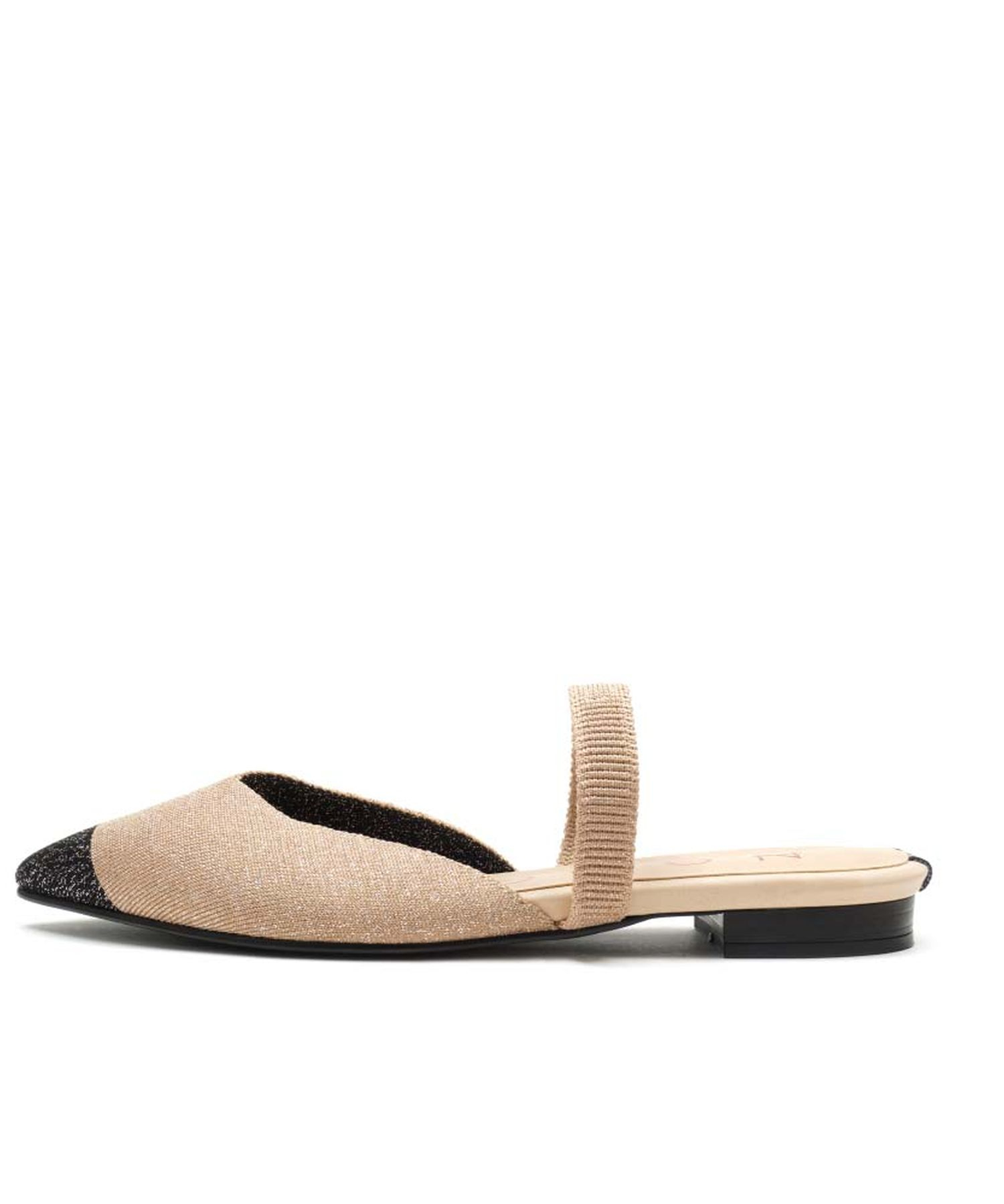 KNIT POINT SLINGBACK Twotone M.Gold