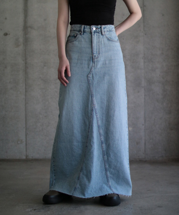 Vintage long denim skirt