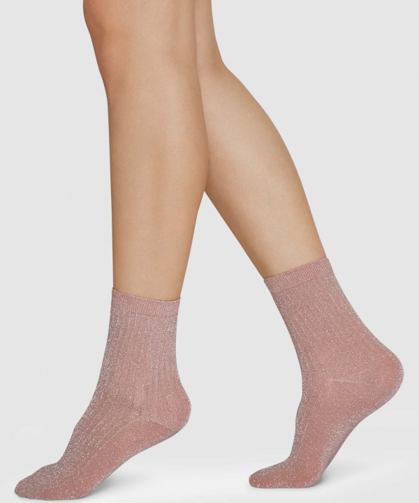 Stella Shimmery Socks_Dusty Rose