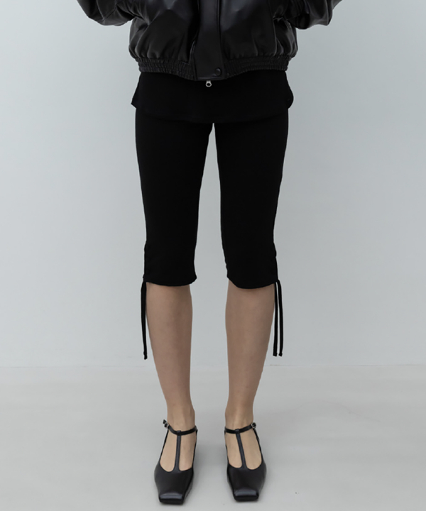Buttoned Wool Half Leggings