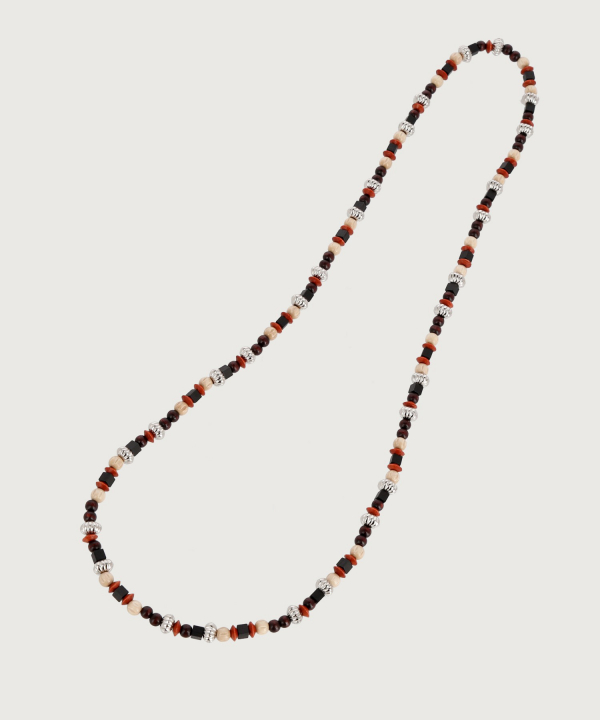 WOOD BEADS LONG NECKLACE