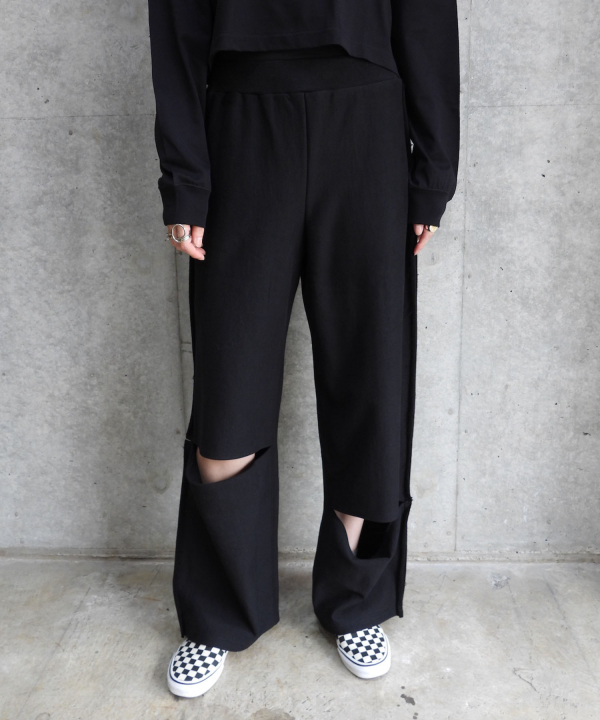 Side Row Edge Slit Pants