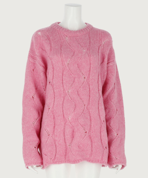 WAVE POINT LONG KNIT - PINK