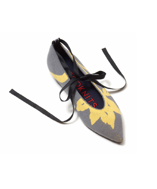 KNIT FLATS POINT LILY YELLOW & GREY