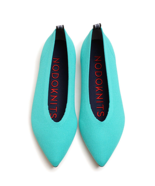 KNIT FLATS POINT FLAT TURQUOISE