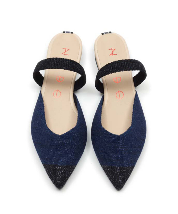 KNIT POINT SLINGBACK Twotone M.Navy