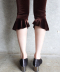 Velvet Volant Capri Pants