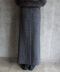 WOOL CHECK LONG SKIRT