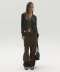 FRAYED PANEL WIDE PANTS