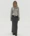 WOOL CHECK LONG SKIRT