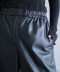 SHIRRING VOLUME LEATHER PANTS