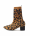 KNIT BOOTS POINT Leopard Camel Brown