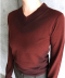 FRAYED V-NECK KNIT TOP