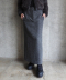 WOOL CHECK LONG SKIRT