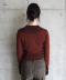 FRAYED V-NECK KNIT TOP