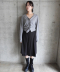 LAYERED PLEATED MIDI SKIRT