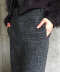 WOOL CHECK LONG SKIRT