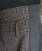 MIXED-CHECK TAILORED TROUSERS