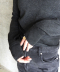 FRAYED V-NECK KNIT TOP