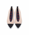 KNIT FLATS POINT Two-tone Beige