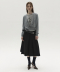 LAYERED PLEATED MIDI SKIRT