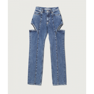 WASHED DENIM HOLLOWED OUT PANTS | k3 online store